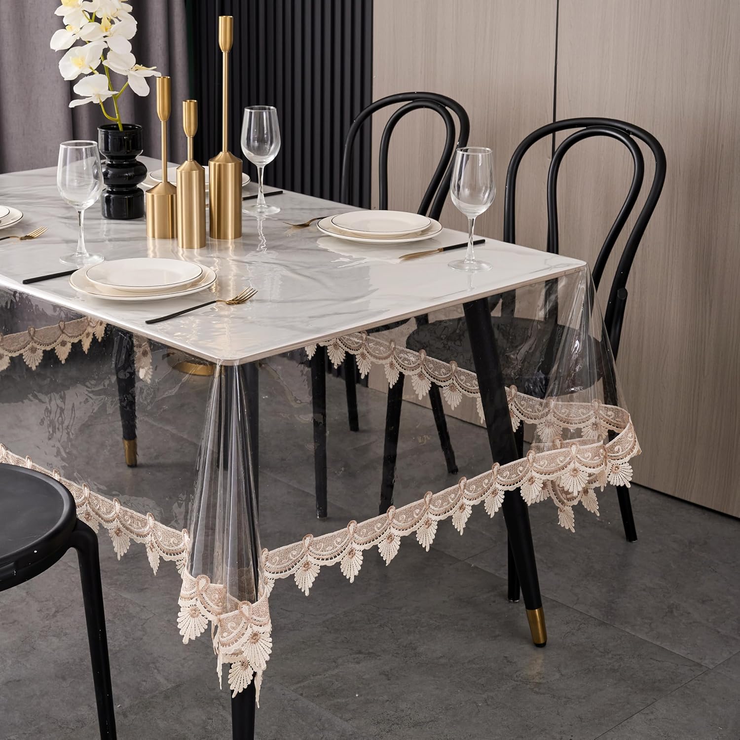 Clear Vinyl Tablecloth Protector Waterproof/Oil-Proof PVC Table Cloth Transparent Sheet Table Cover (60'' x 108'' Rectangular)