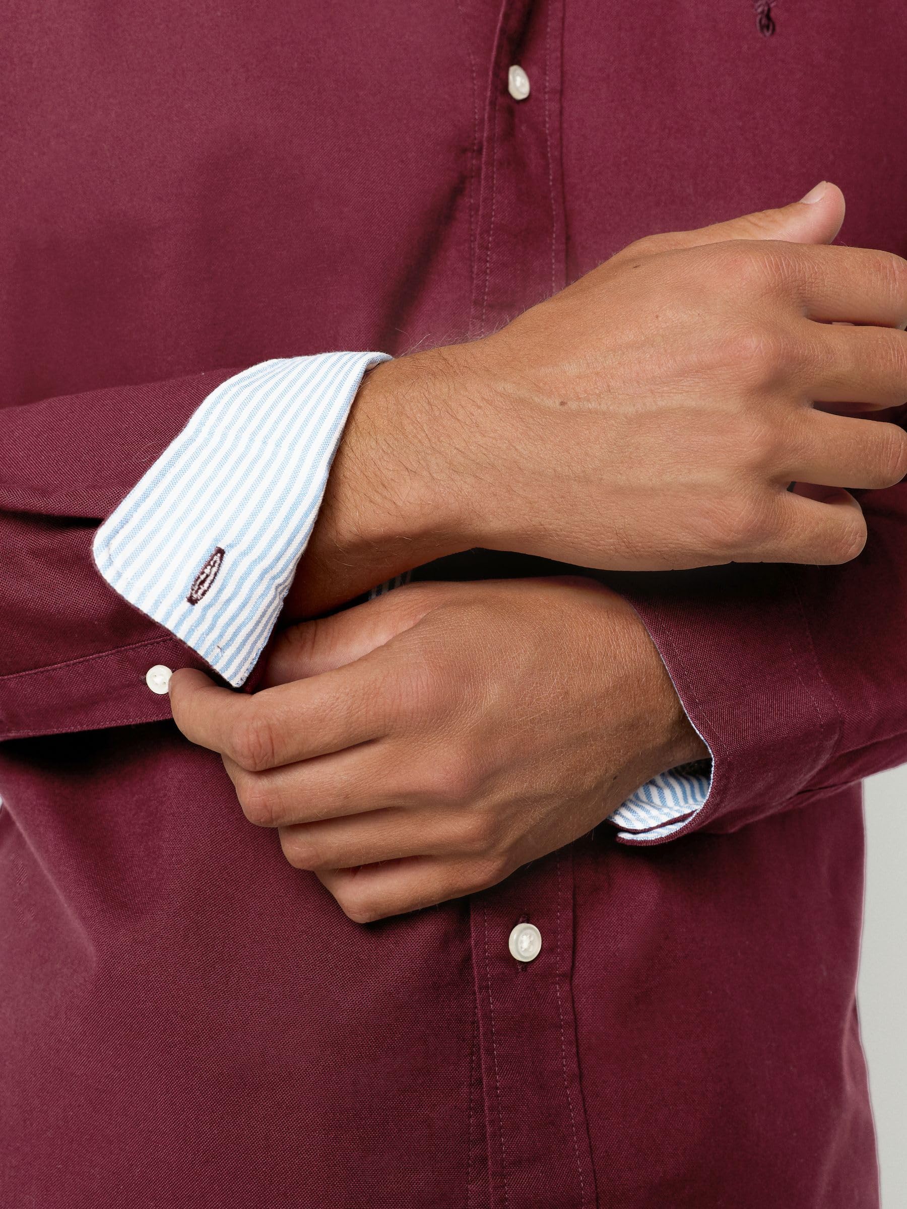 NEXT Uomini Camicia Oxford a Maniche Lunghe con vestibilità Attillata