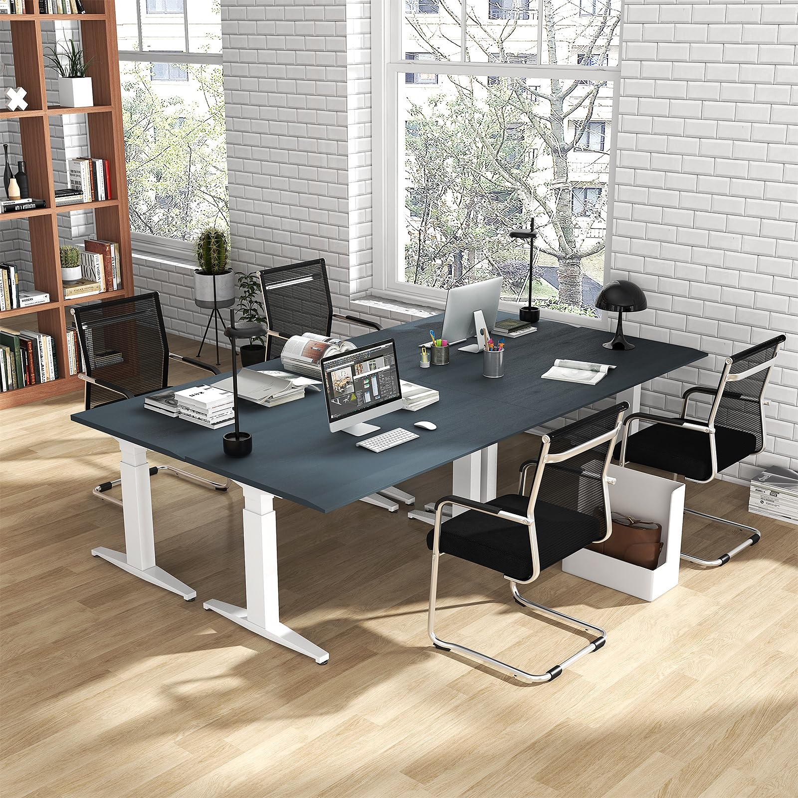 COSTWAY Lot de 4 Chaises de Salles de Réunion Empilables, Chaises Visiteur Ergonomique, Chaises de Réception, Chaise d'accueil pour Salle d'Attente, Bureau, Salle de Réunion, Noir