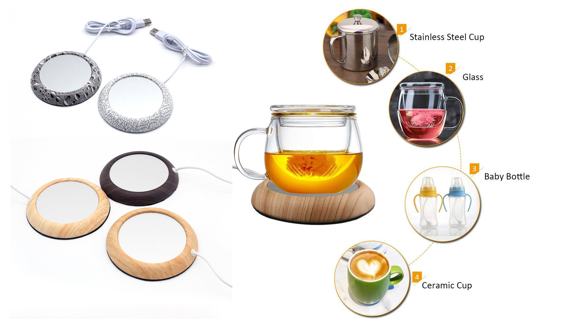 Sous-Verre Chauffant Usb, Créatif, Pour Tasse De Café Ou De Thé