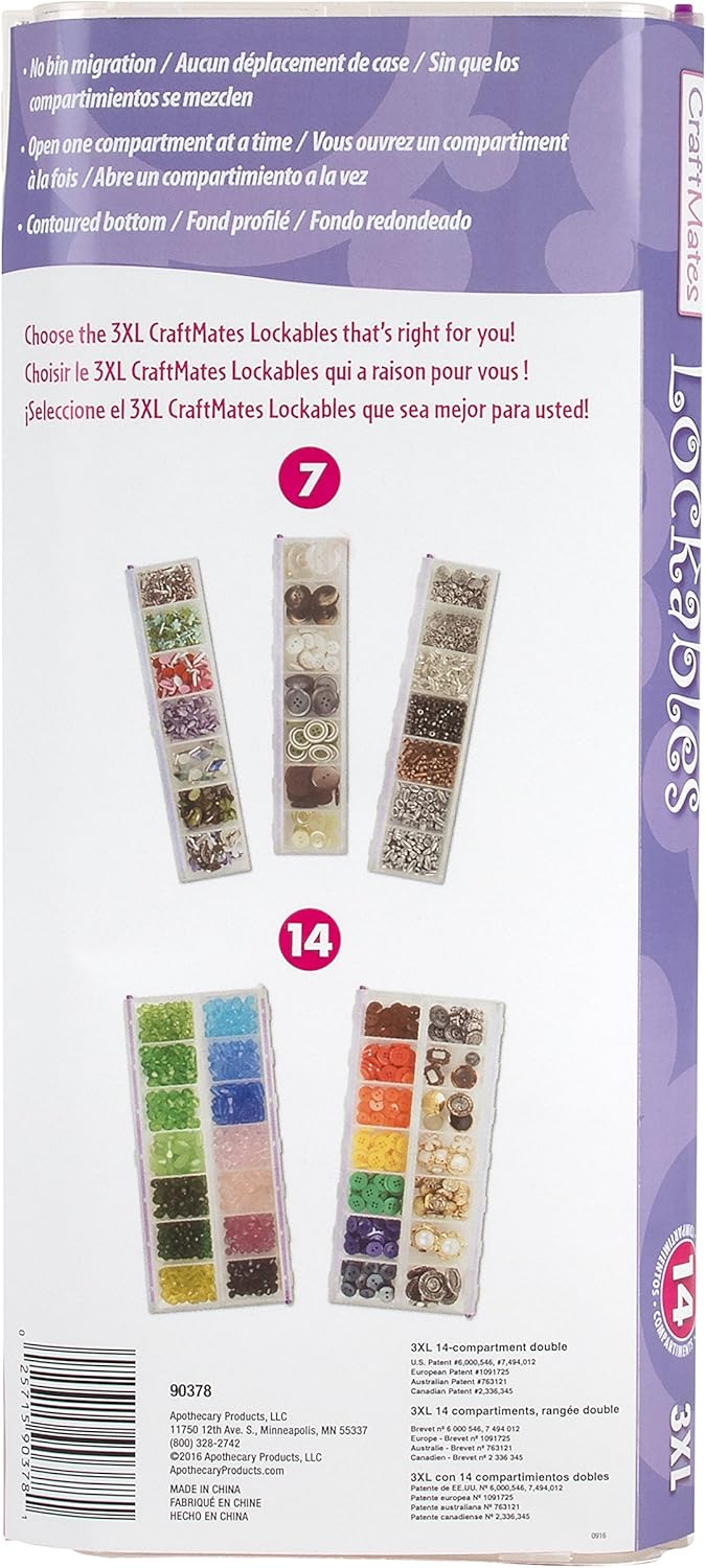 CRAFT MATES Bead Organizer and Plastic Storage Containers for Crafts
