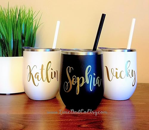 Miniatura 8 de Vaso de vino personalizado sin tallo de acero inoxidable, regalo de viaje para niñas, regalos de fiesta de boda, regalo de dama de honor, taza de