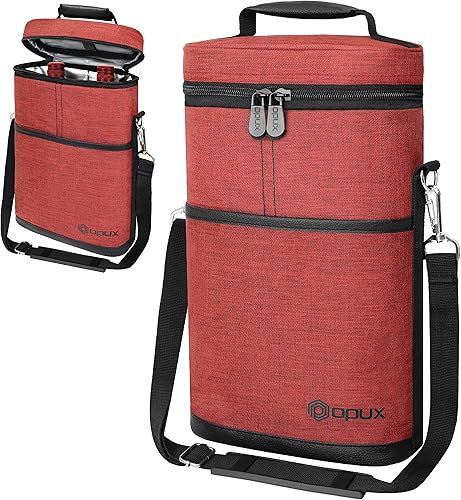 Miniatura 70 de Bolsa para transportar botellas de vino de 2 y 3 botellas. negro