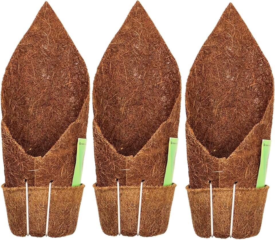 Kit 3 Vaso Suspenso Fibra de Coco Kopin Coquim com Suporte Para Pendurar Orquídeas, Samambaias, Bromélias e Outras Plantas