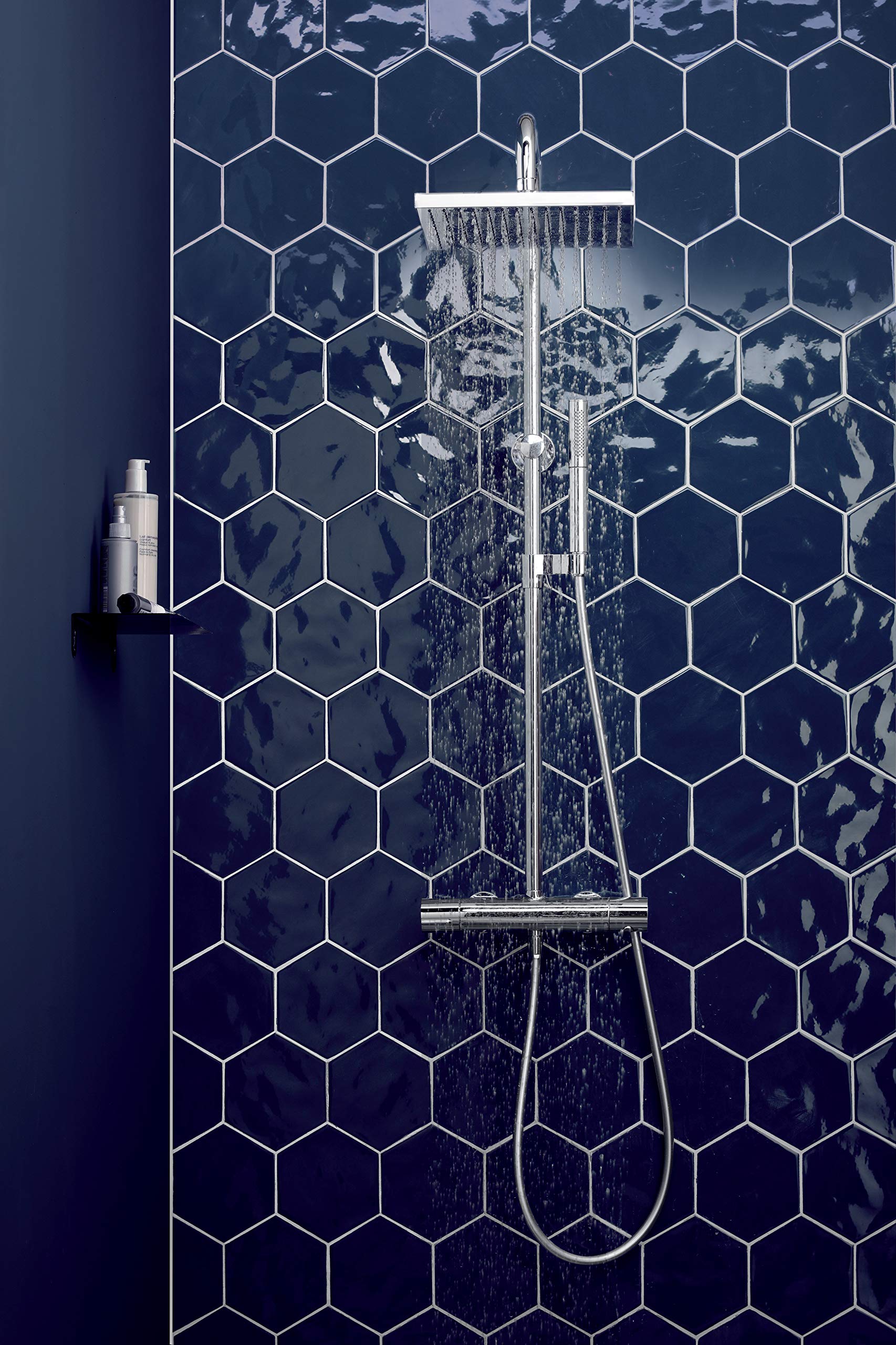 Jacob Delafon E63153-WPM - Pack de ducha IPSO (plato 120 x 90 + puerta corredera y fija + columna), color blanco, cromado y cristal transparente