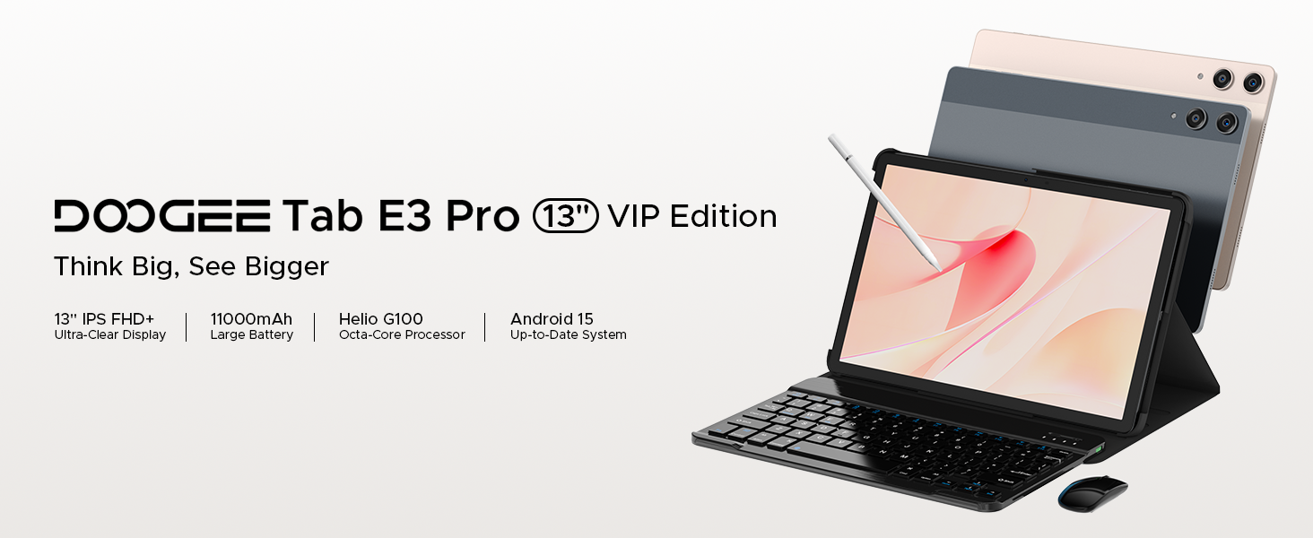 Androidタブレット本体 DOOGEE Tab E3 pro DOOGEE Tab E3 Pro - Android 15 Smart Tablet | Large Screen + Ultra