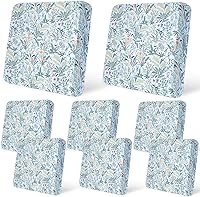 pickyNproud 8PCS Stretch Patio Cushion Covers - Washable Outdoor Couch Slipcovers with Elastic Bottom, Light Cyan, Fits 20-27" Cushions