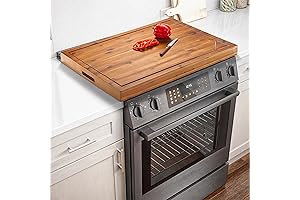 Versatile Acacia Cover for Gas Stovetops: Expand Your Kitchen's Functionality and Aesthetics