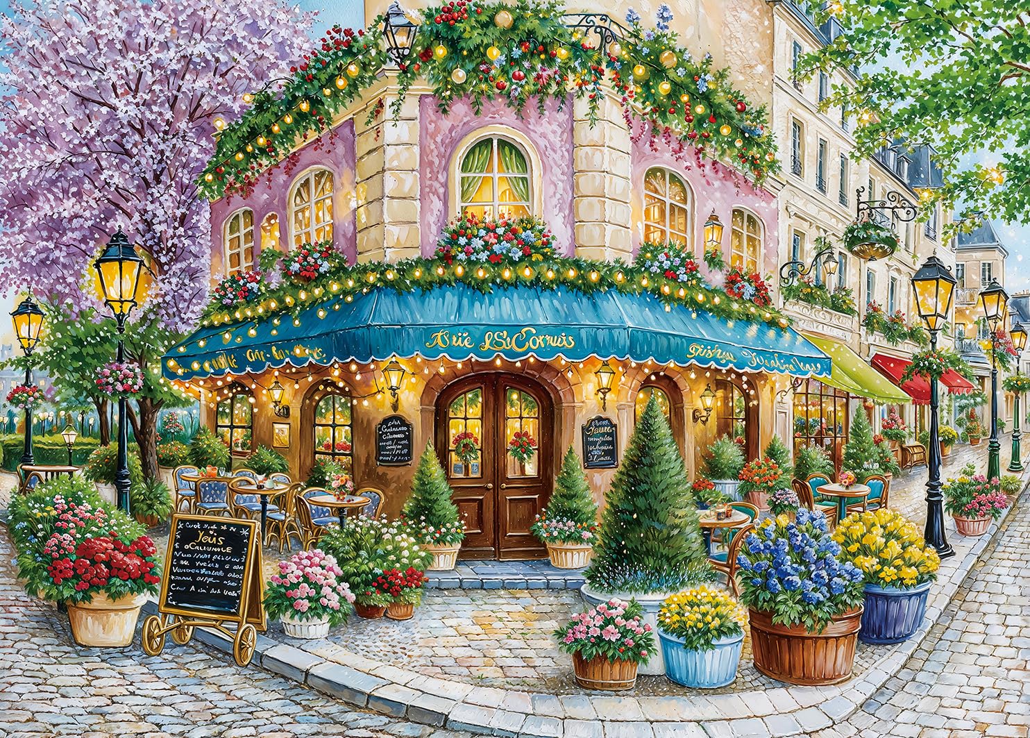 Puzzles 1000 Pieces for Adults jigsaw puzzles for adults-Romantic Street Corner-1000 Piece Puzzle Classic Educational Games Beautiful Decoration Puzzle