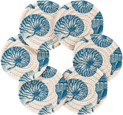 Miniatura 5 de Juego de 6 posavasos para bebidas con soporte para bebidas salvajes Mustang marrón, juego de 6 posavasos decorativos absorbentes de algodón tejido