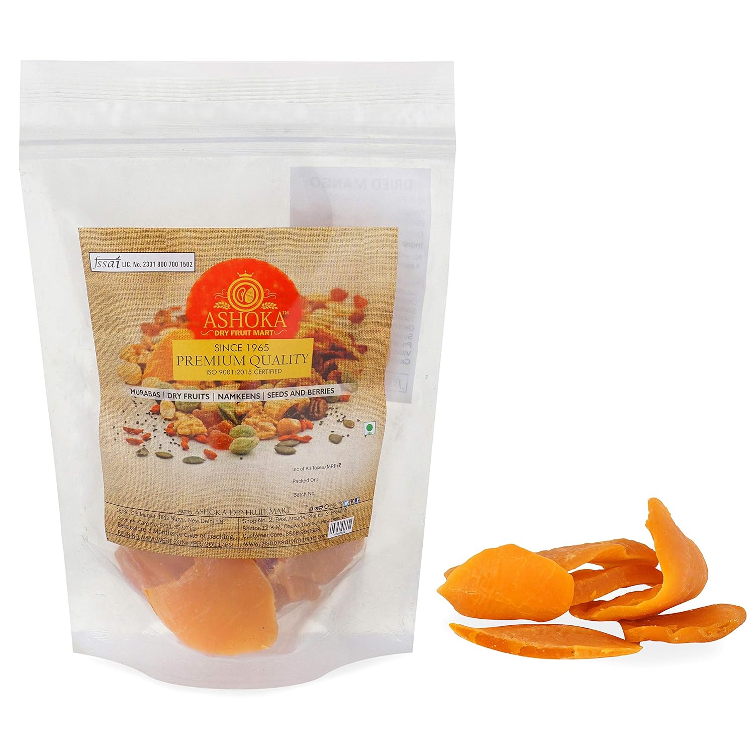 Ashoka Dry Fruit Mart Dried Mango Sour Mango Papad Slice Bar Mango