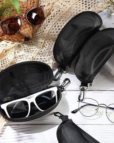 Miniatura 7 de Leumoi Estuche para lentes de sol, 12 piezas, cierre de cremallera, carcasa rígida, fundas portátiles para gafas de viaje, soporte de almacenamiento