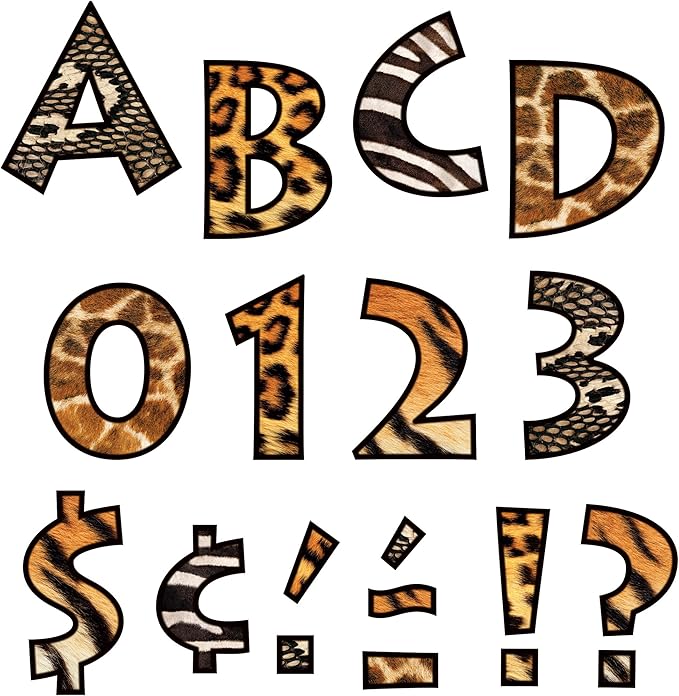 amazon com trend enterprises inc animal prints 4 venture uc ready letters themed classroom displays and decoration office products