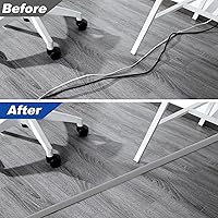 Vista 6 de Cubierta para cable de suelo de 10 pies, para ocultar el cable gris, cubiertas duraderas para cables en el suelo, cubierta de cable de alimentación