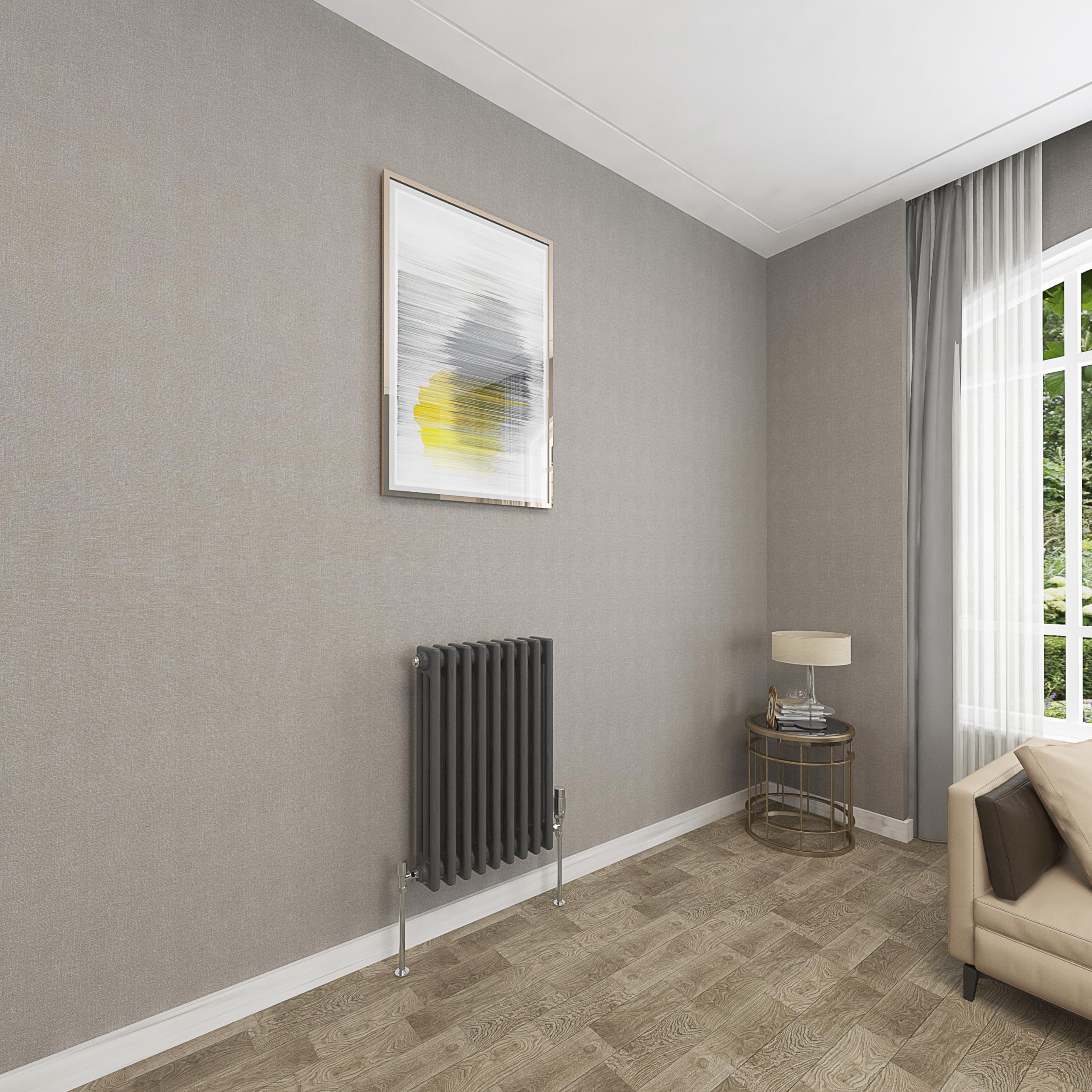 Sky bathroom 600x425mm 3 Column Radiator Horizontal Anthracite Cast Iron radiato Traditional Central Heating Radiator
