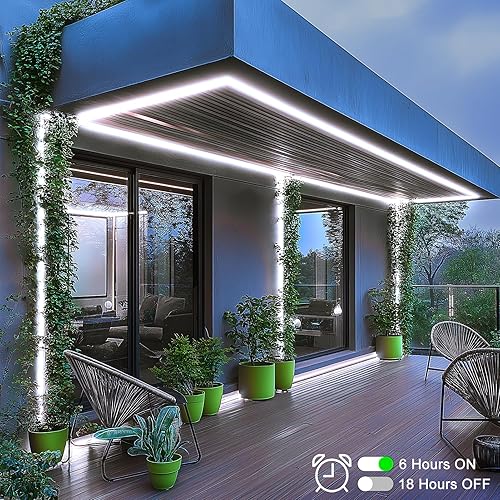 Miniatura 4 de echosari Tira de luces LED de 65.6 pies, tira de luces ultra brillantes de 6000 K con temporizador regulable, 2400 luces LED de cinta flexible para
