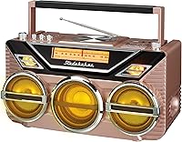 Vista 1 de Retro Studebaker Avanti Stereo Boombox con CD, radio estéreo FM, recepción y transmisión Bluetooth, espectáculo de luz LED y subwoofer de 15 W