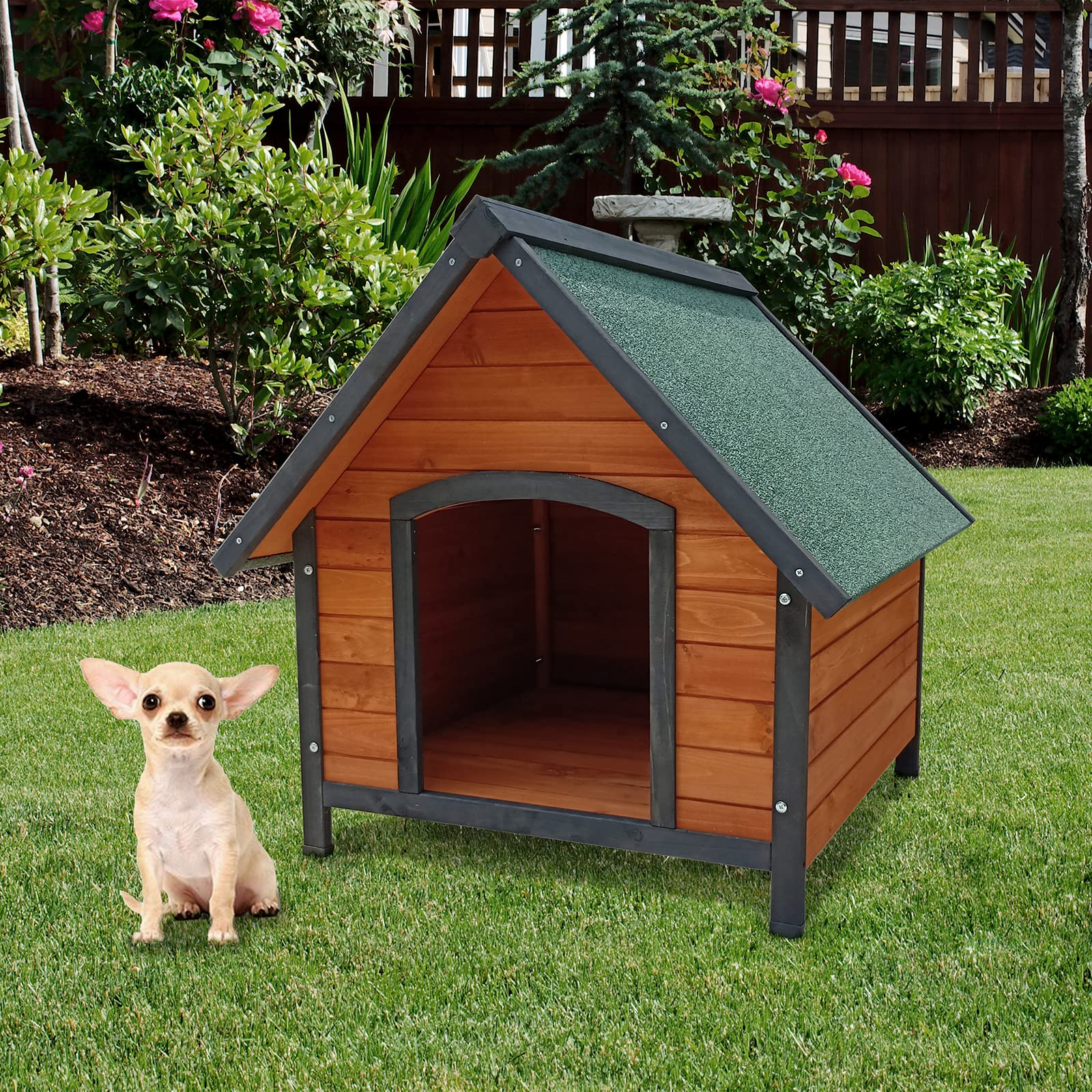 GARDIUN KNH1210 - Caseta de Perro Sweet 76 x 72 x 76 cm a 2 Aguas - Perro Pequeño