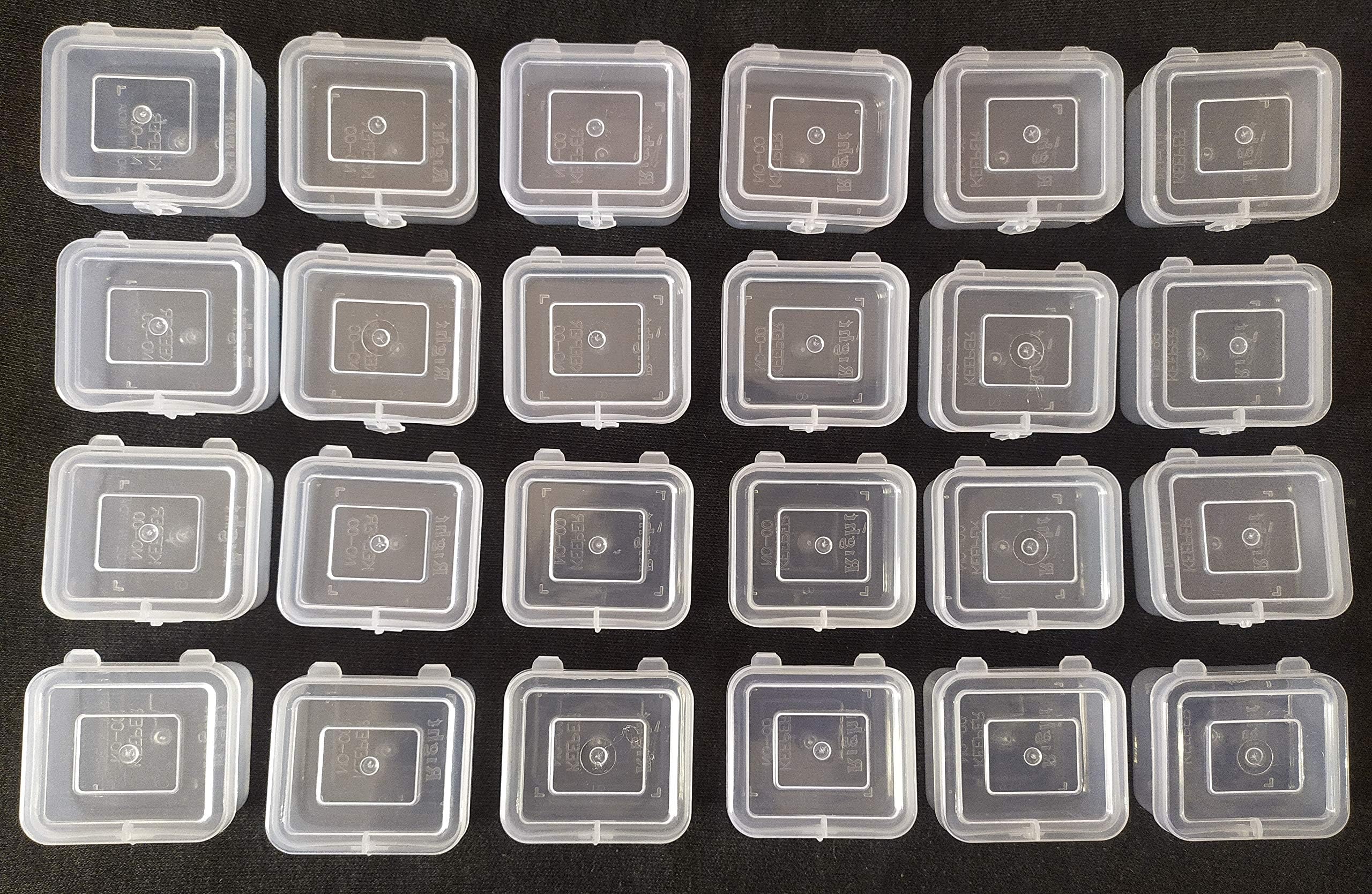 R. D. Traders Small Containers Plastic Clear Boxes with Lock lid 10 ml (Pack of 24)(Size =4cmx5cm), Round, Transparent