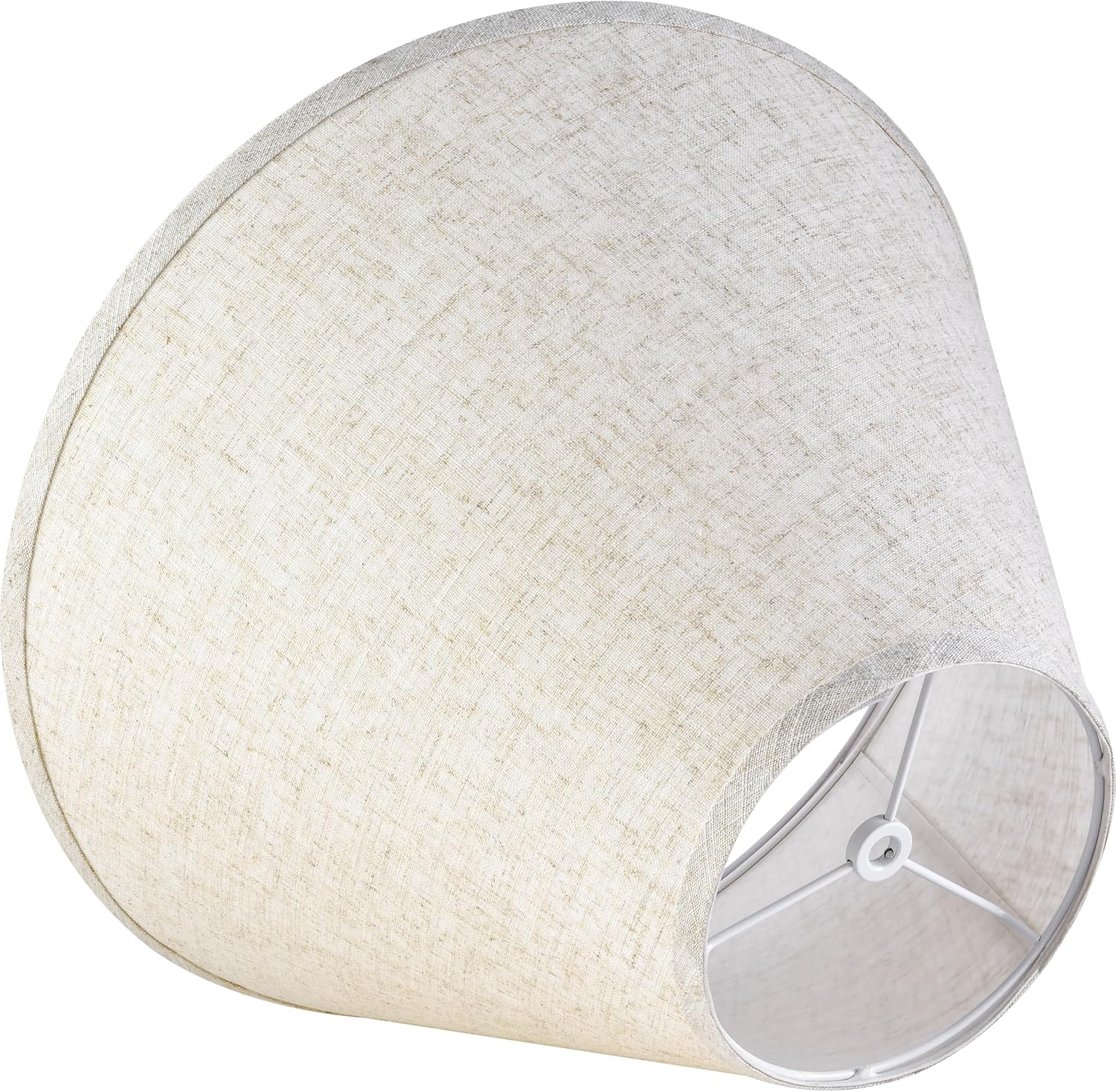 GO&SO Large Lamp Shades Set of 2 Oatmeal Beige Linen Lamp Shade, 6.5" Top x 16.3" Bottom x 10.5" Height, Replacement Lamp Shades for Table Lamps,Spider Empire Lamp Cover Handcrafted, Assembly Required