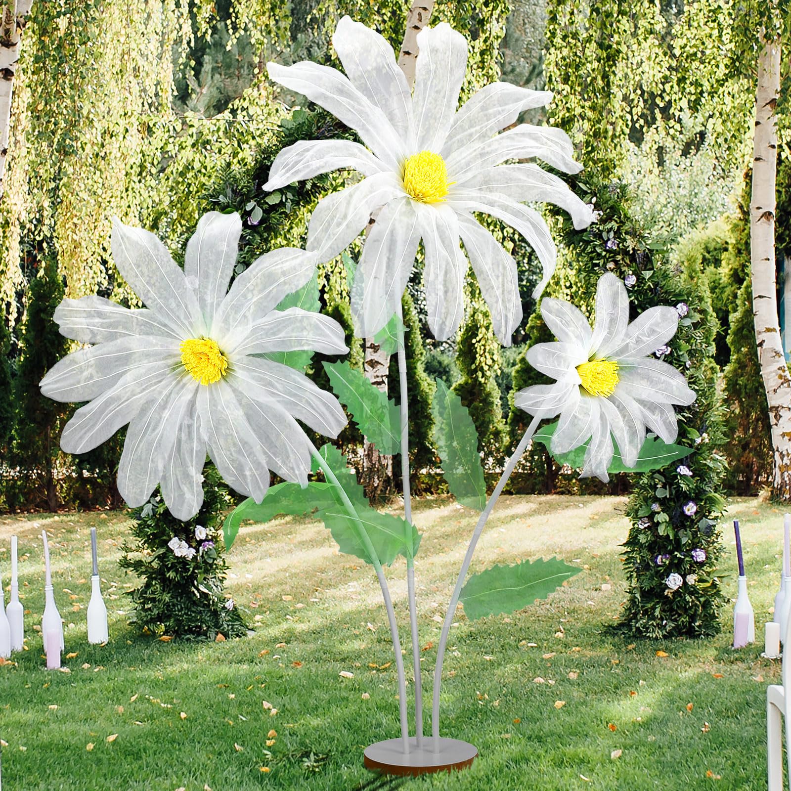 Marguerites artificielles géantes 1m40 avec tiges et base Giegxin