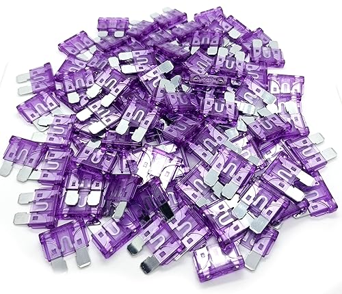 Fusible estándar de 35 amperios (100 unidades), fusibles de hoja de coche de 35 A para cocheRVcamiónSUVmotocicletabarco (35A)