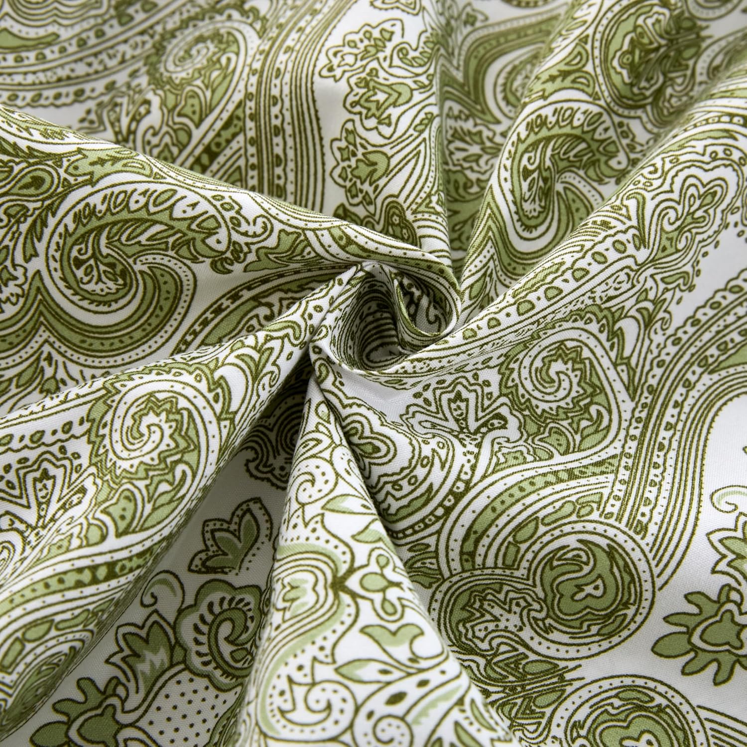 Spirit Linen home Queen Size Bed Sheets Set Deep Pockets - 6PC Paisley Ultra Soft Microfiber Bed Sheets - Easy to Clean, 90 Thread Count Sheets Includes 1 Fitted, 1 Flat, 2 Pillowcases (Fern Green)