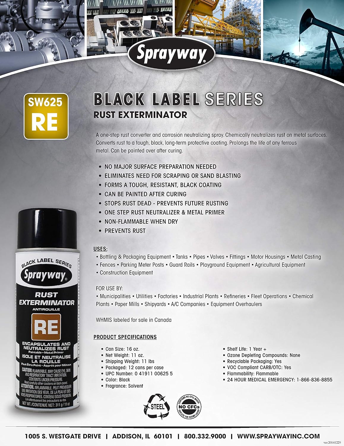 Sprayway Industrial Welder's Anti-Spatter Spray, Case of 12 (20 oz) Cans
