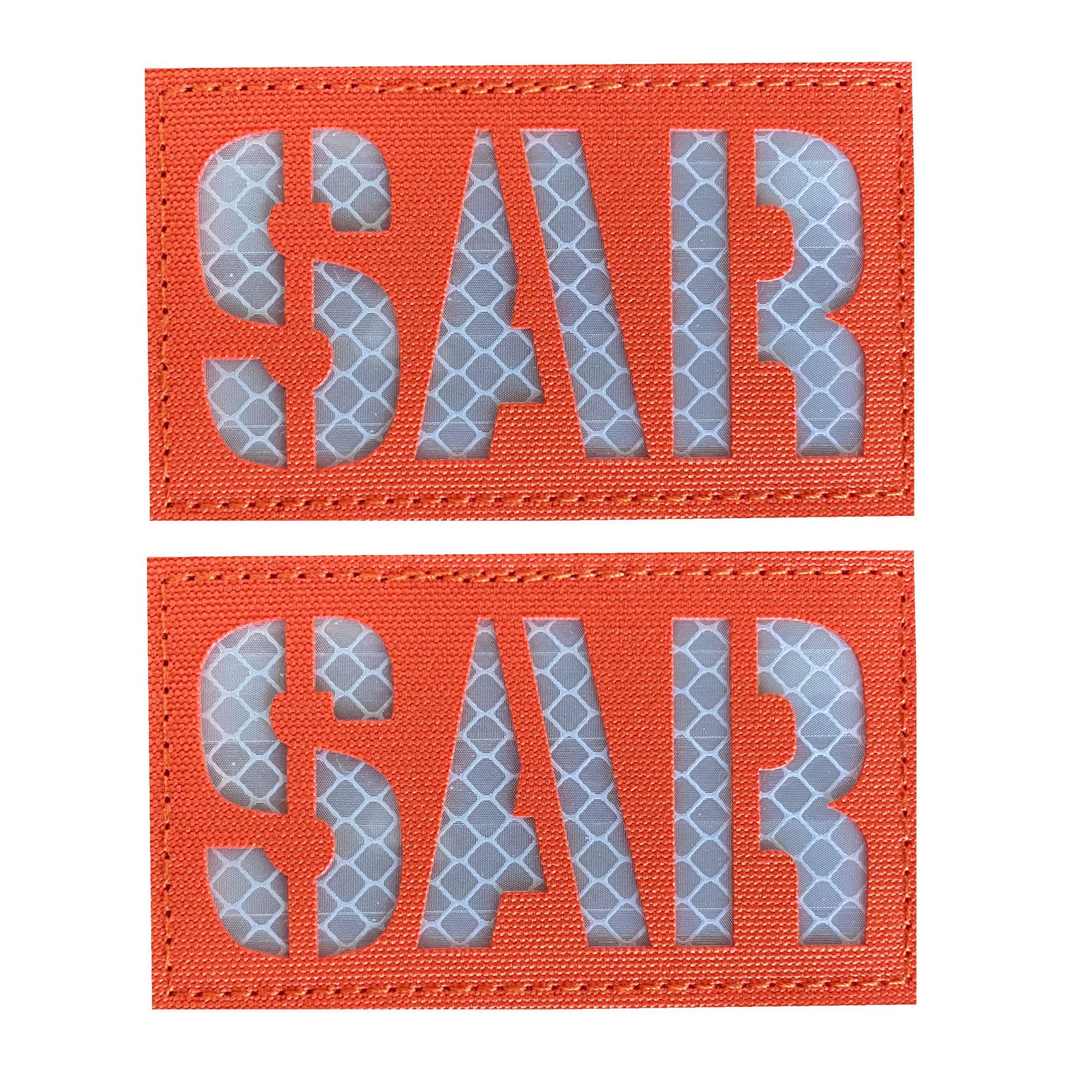 2 Pack Reflective Search and Rescue Orange SAR Patch CSAR Combat Search and Rescue Tactical Hook Patch