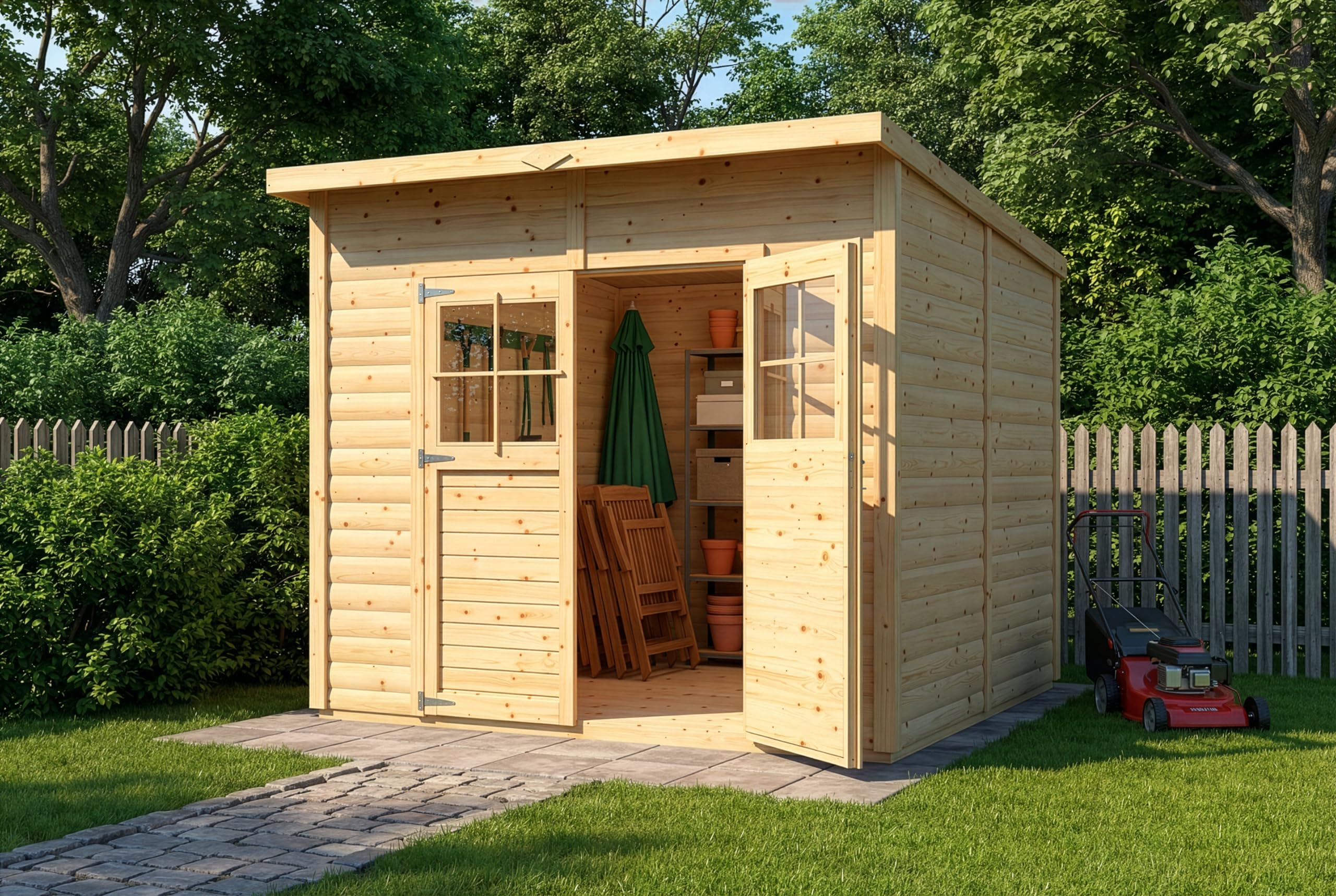 Alpholz Gerätehaus Alster 251x254cm mit 19mm Wandstärke inkl. Fußboden