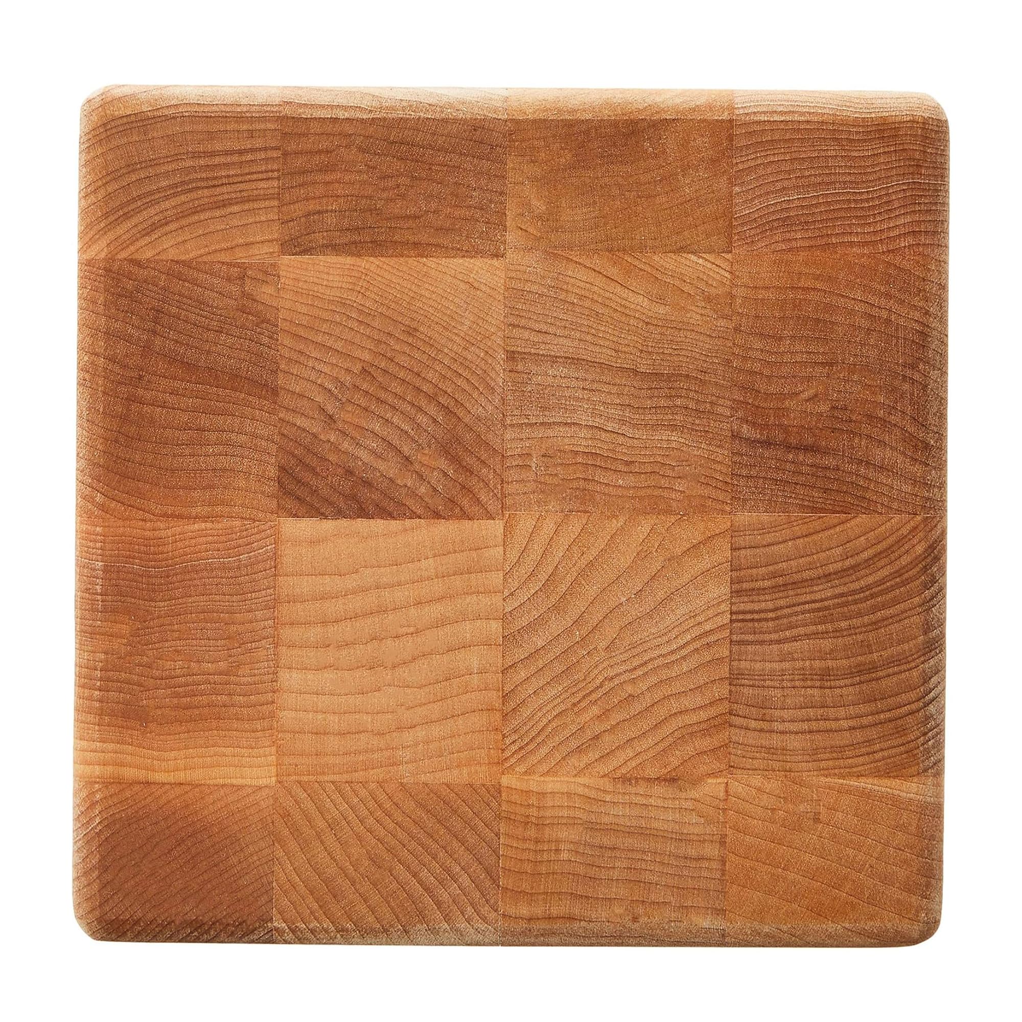 MC Series Square Wooden Maple Cutting Board 6”x6” – 4” Thick, 5-lb Non-Reversible Butcher Block with Raised Feet & End-Grain