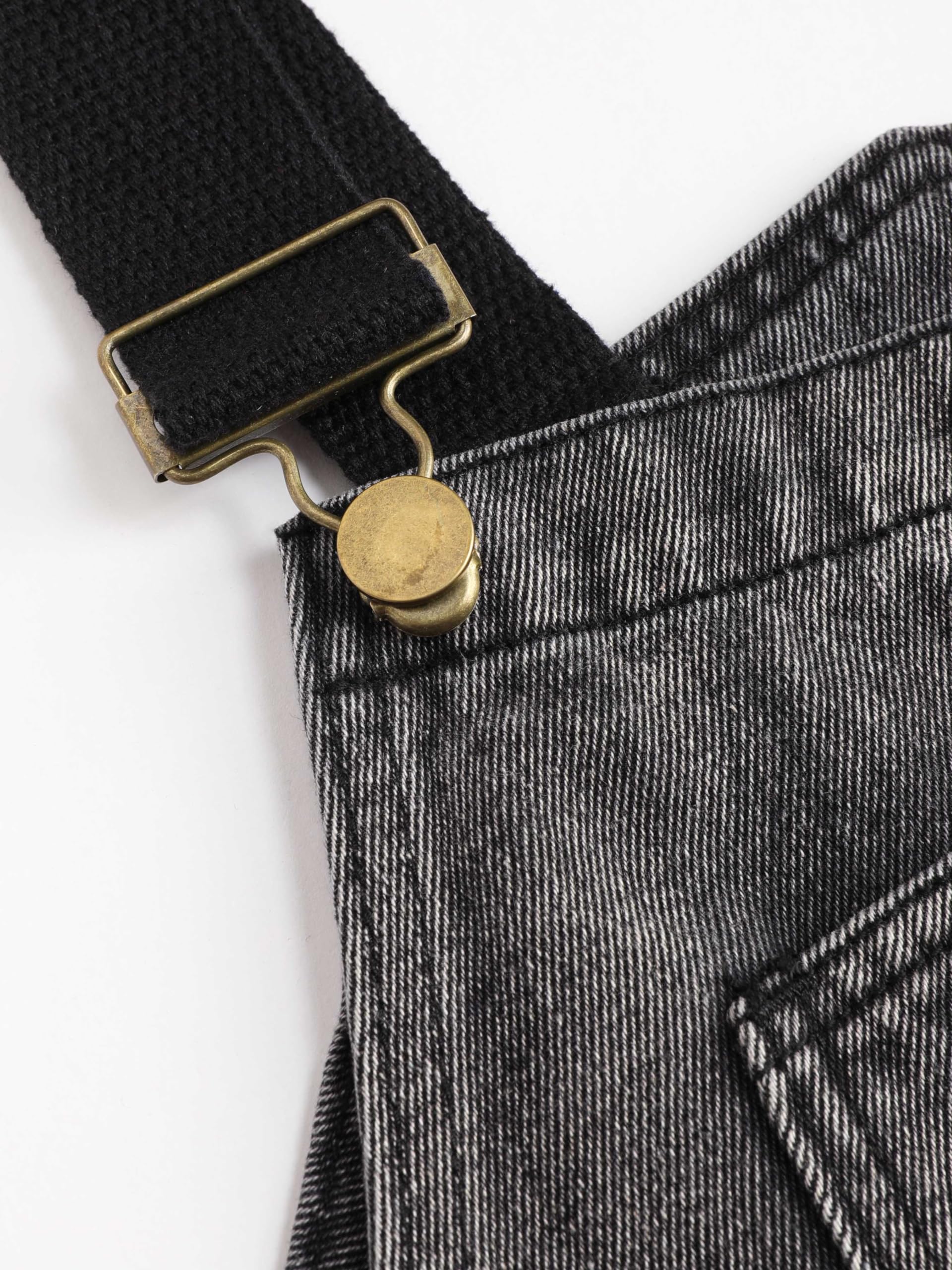 CIDER Damen-Jeans-Overall mit weitem Bein, verstellbarer Riemen, Jeans-Jumpsuits mit Taschen