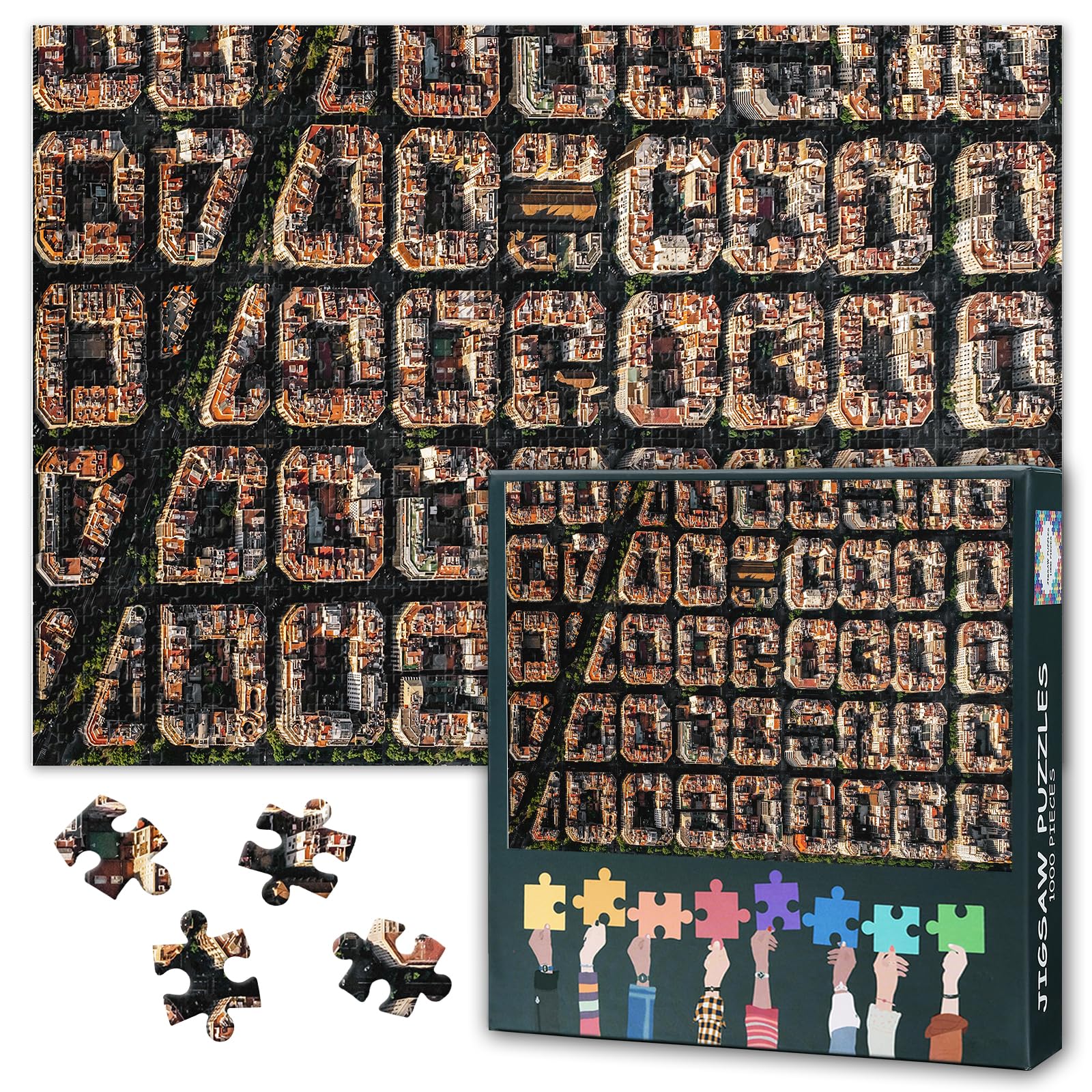 Jigsaw Puzzles for Adults 1000 Barcelona Urban Building, Difficult Family Puzzle Educational Games Home Decoration Europe Cityscape, Challenging Puzzles for Adults Men & Women Gift (27.5"x19.7")