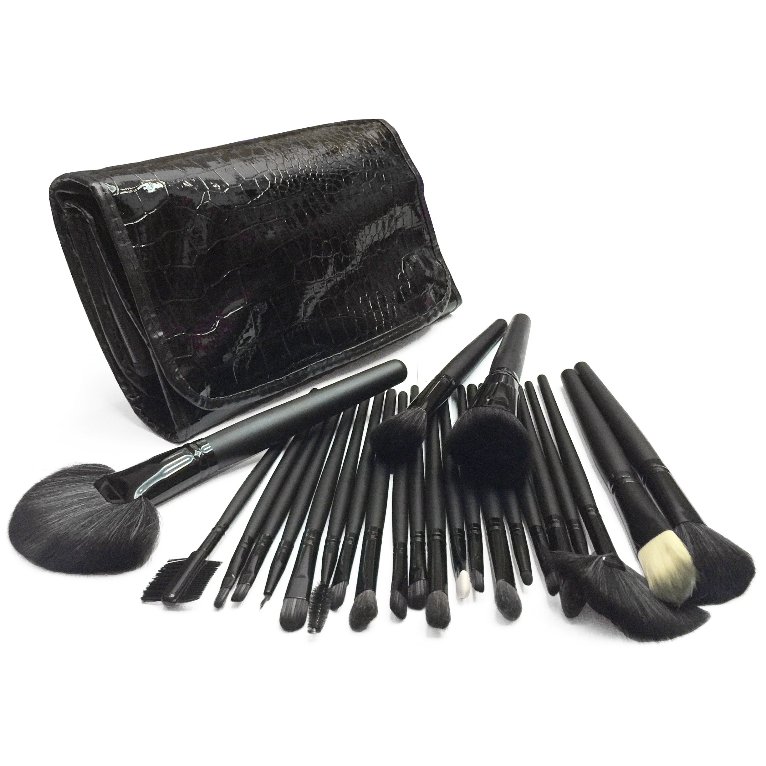 Professional Makeup Brush set PremiumSwede 24pcs Quality makeup brushes cosmetic kit with Black Case + wooden handle Foundation, Blending Blush contour conceler Eye Shadow Face brush