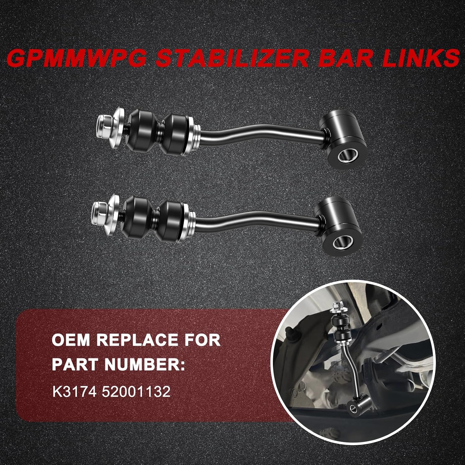 K3174 Front Sway Bar End Link Kit Compatible with Jeep Cherokee 1991-2001, for Comanche 1991-1992, Suspension Stabilizer Bars for Grand Cherokee 1993-1995, for Grand Wagoneer 1993-1993