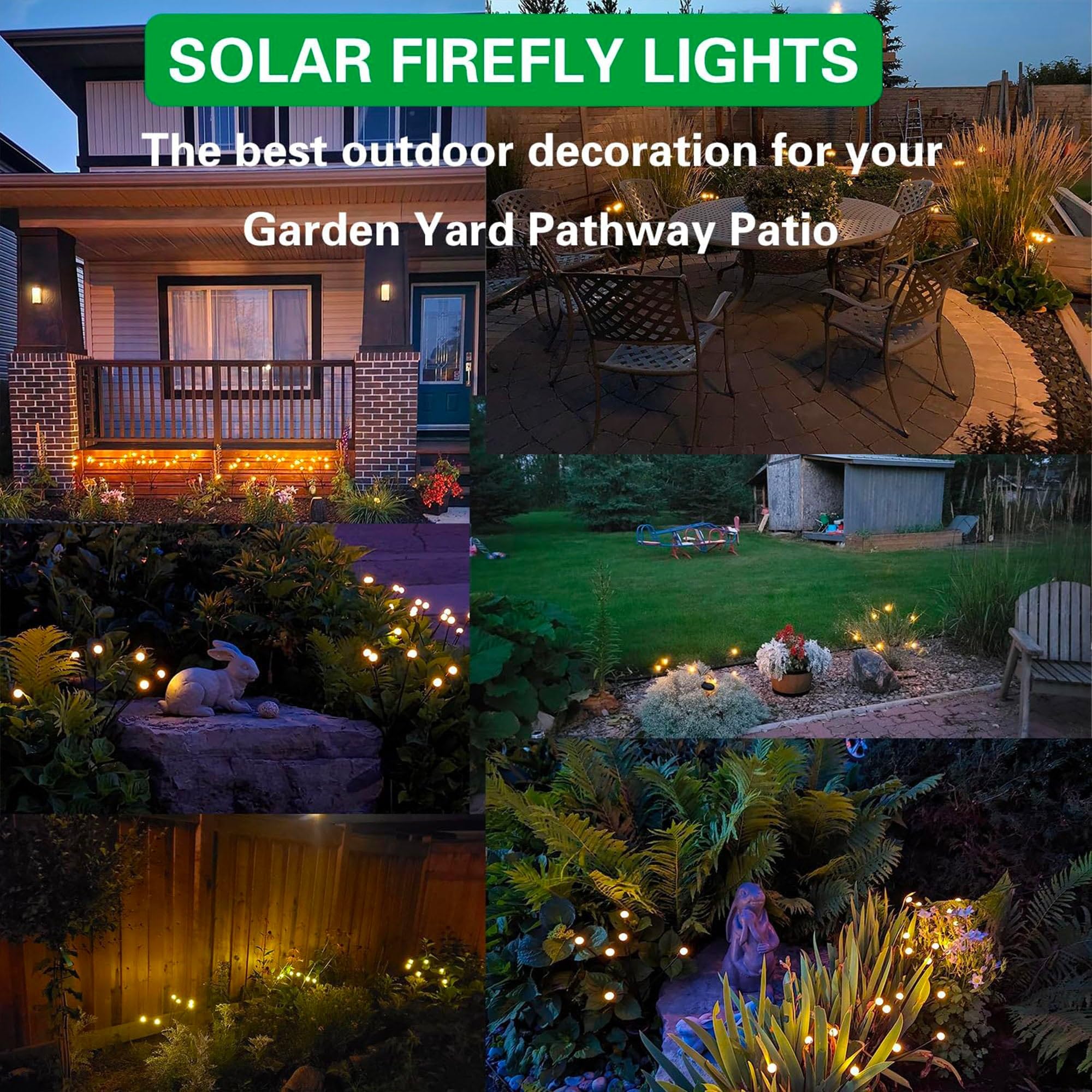LYRA FAMILY X3 H70 cm - Set di 18 torce solari con pannello solare scaricato LED bianco caldo