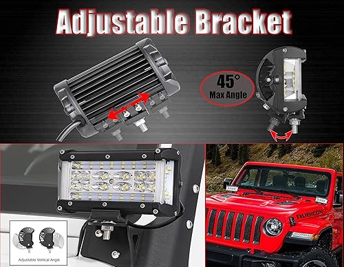 Miniatura 9 de Muto-Beam - Luces LED para cápsulas, 4 pulgadas, de doble cara, disparador lateral cuádruple, luces antiniebla, luces LED de inundación, barra de