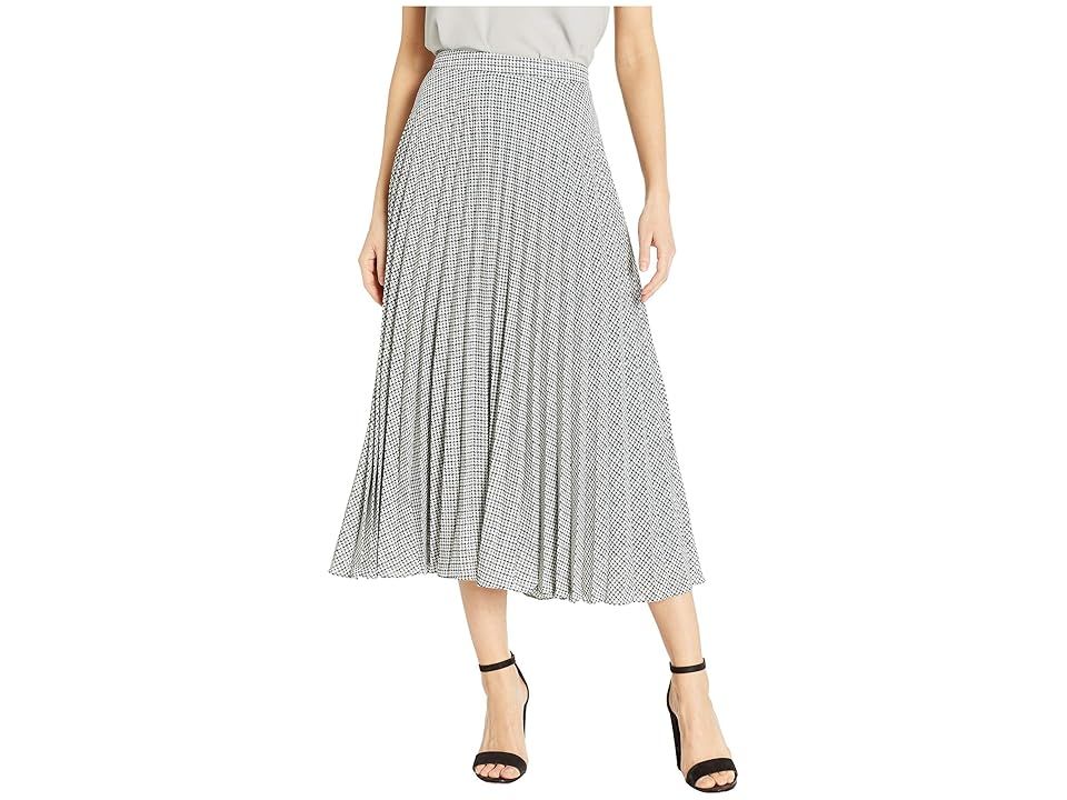 

1.STATE Fine Puppytooth Pleated Midi Skirt (Pine) Women's Skirt