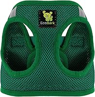 EcoBark Step-In Mesh Dog Harness Forest Green - Breathable Soft Secure Luxury Vest Body Wrap for Comfortable Walks