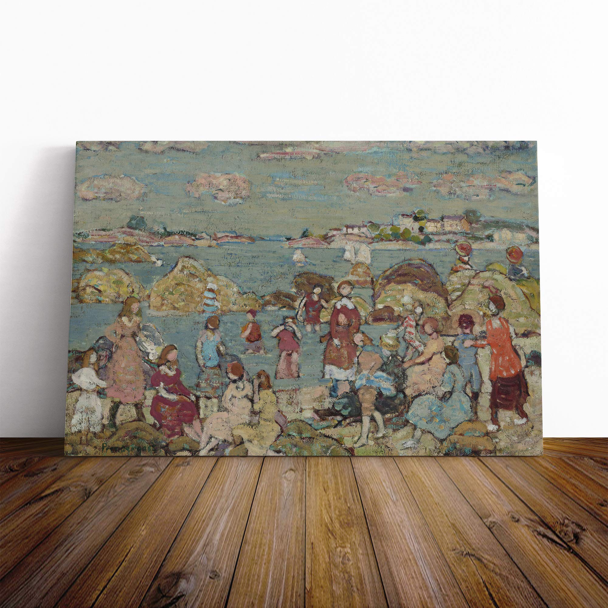 Maurice Pendergrast Seashore Canvas Print | Gallery Wrapped 30mm Frame Wall Art | 30x20 inches | Ready to Hang | Modern Picture | Living Room Bedroom Lounge Office