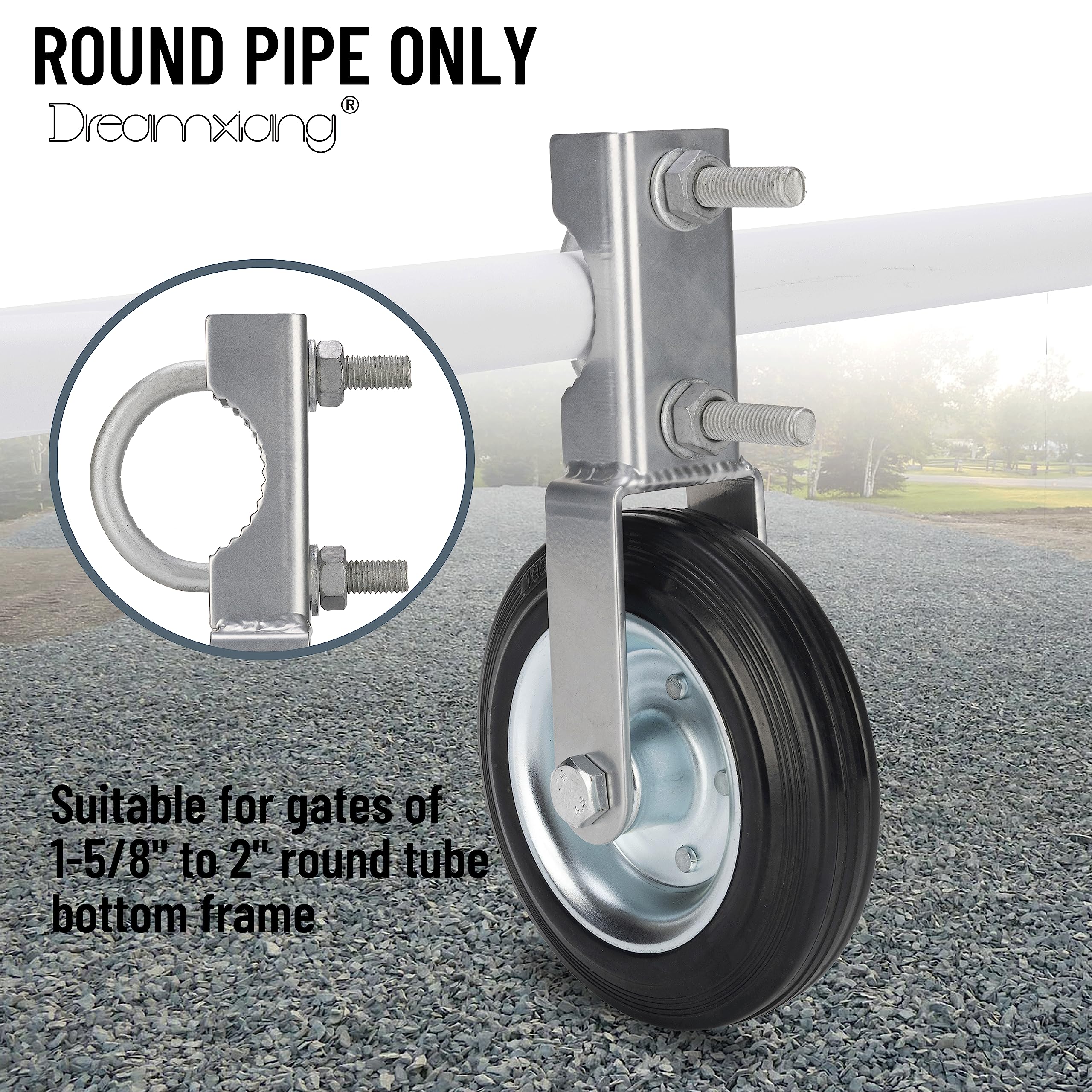 Snapklik.com : Gate Wheel Kit For Supporting Swing Metal Tube Gate