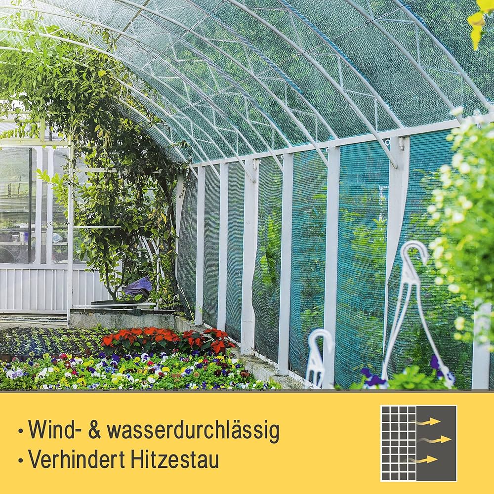 Buy Sol Royal Shade Net SG 80 - Shading Net 165 G/m² - UV Shade 5000 X 150 Cm Shading Fabric Green Privacy Screening Hdpe With Cable Ties For Greenhouse Garden Fence Balcony