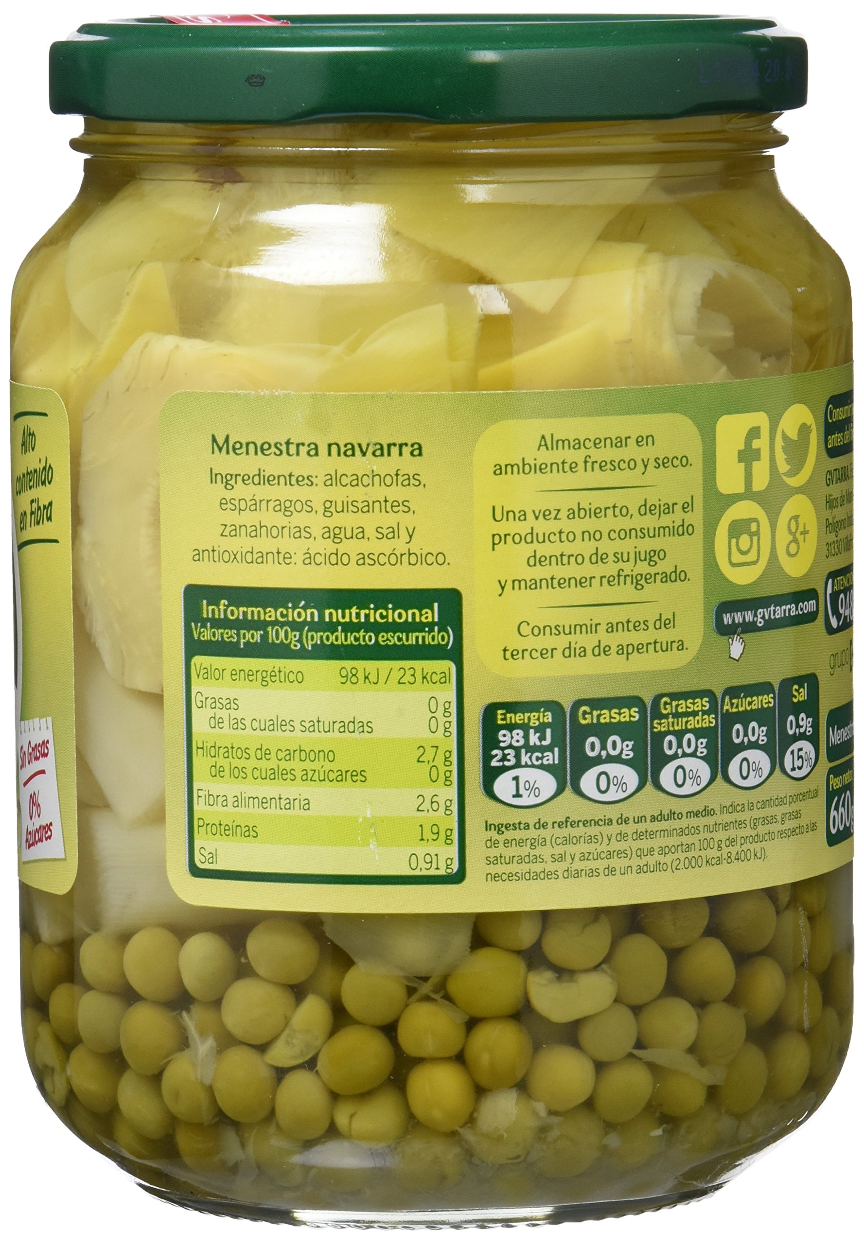 Gvtarra Menestra Navarra - Paquete de 6 x 425 Gramos, 2550 Gramos