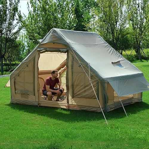 Miniatura 7 de Nice C Tienda inflable para camping, tienda de campaña glamping para adultos, tiendas de campaña inflables, con bomba de aire, válvula de aire 2 en
