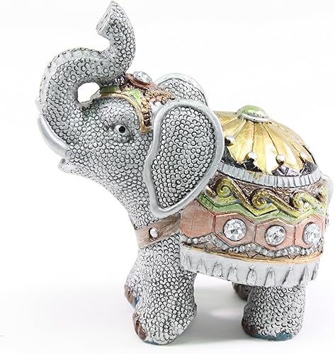 Miniatura 2 de W Feng Shui - Figura de la suerte de elefante de 4.5 pulgadas de alto, decoración del hogar, regalo de inauguración de la casa (G16240)