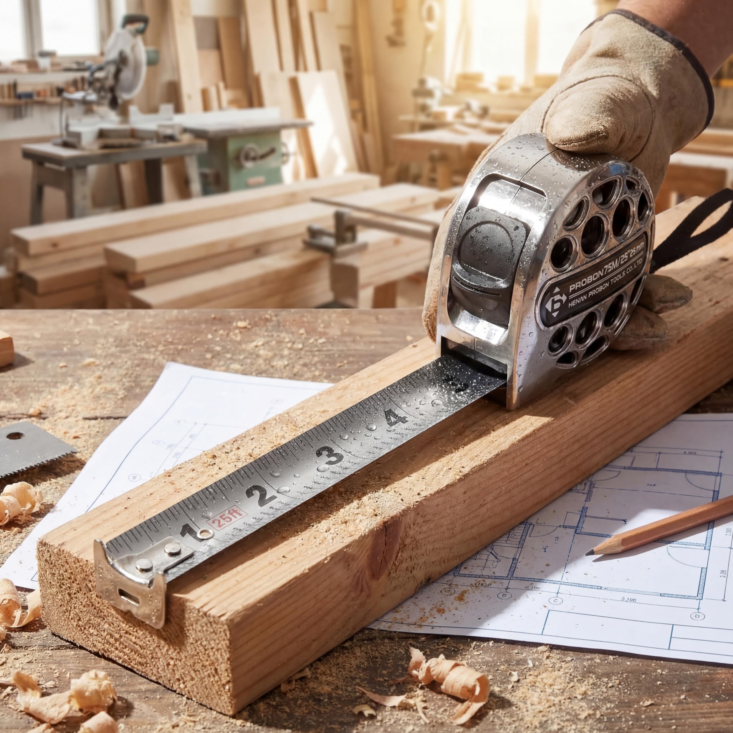Confezione da 6 nastri di misurazione retrattili in acciaio inox, con doppia scala laterale, misura laser, per uso domestico, agricolo, industriale, lavorazione del legno (6)
