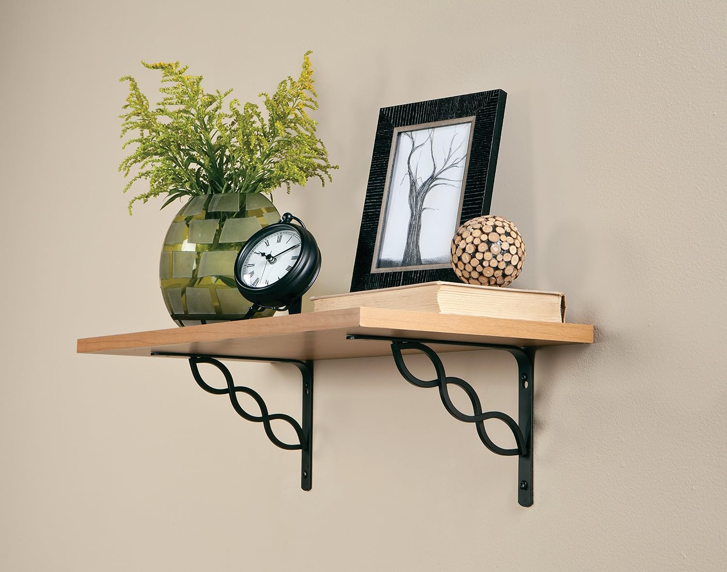 Rubbermaid 1877644 Decorative Shelf Bracket, 6 by 8-Inch, Celtic Scroll, Black