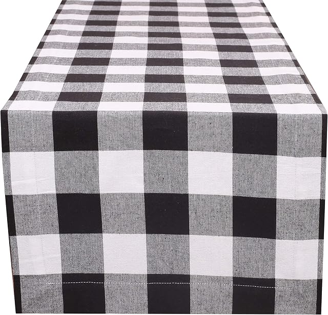 Buffalo Check Table Runner 16x72 Black/White