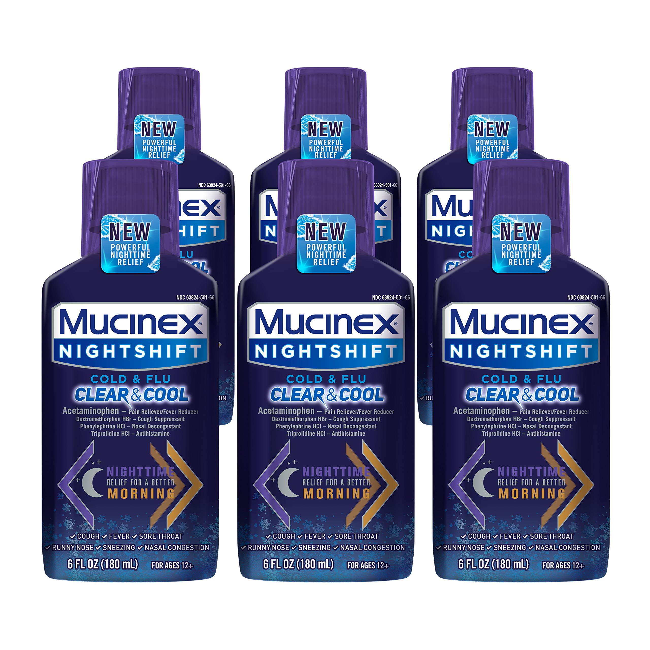 Buy Mucinex Nightshift Cold & Flu Clear & Cool Liquid 6 fl. oz