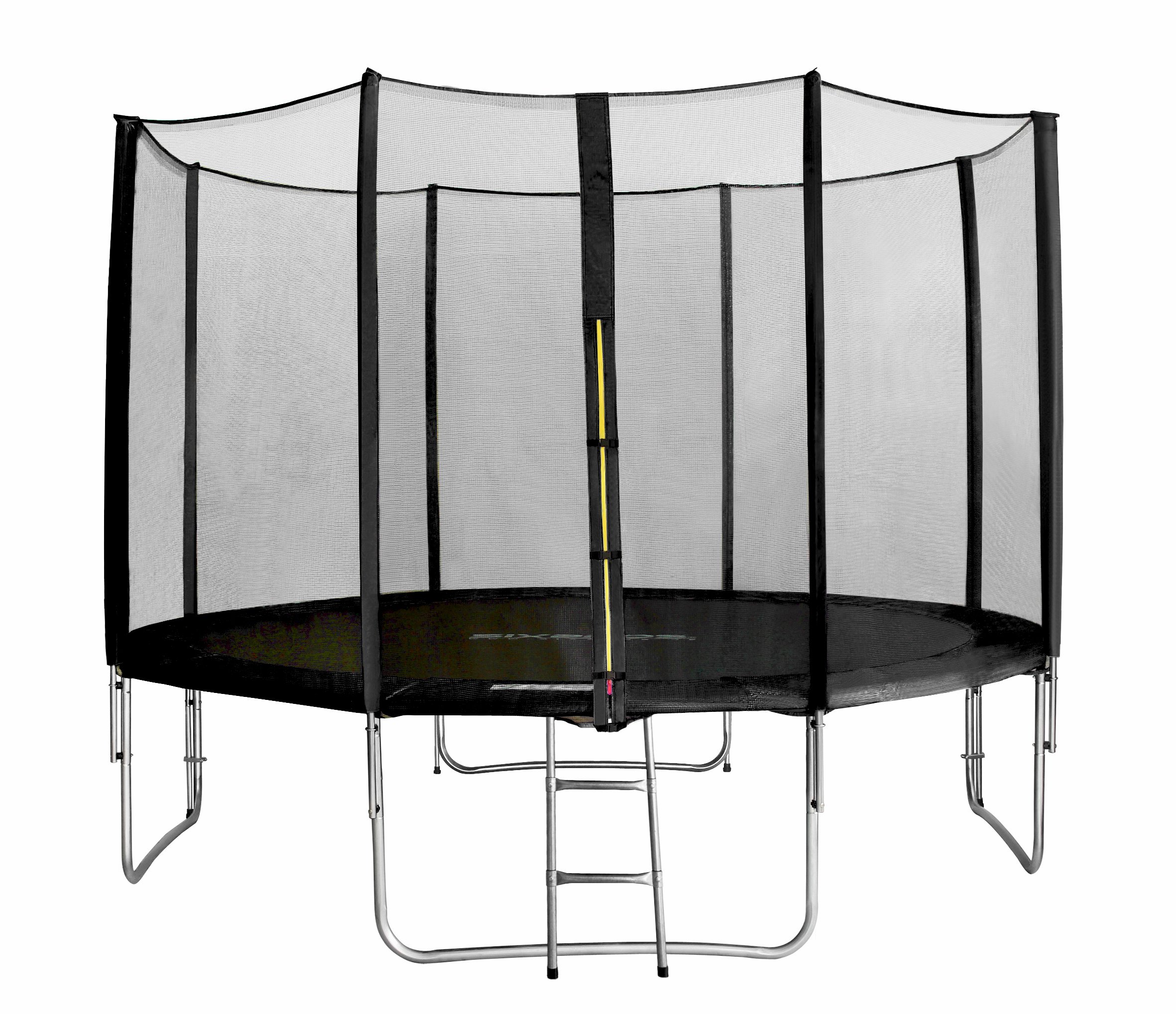 SixBros. SixJump 12FT 3.70 M Garden Trampoline Black for safety - Safety net - Ladder - Protection cover - TS370/1937